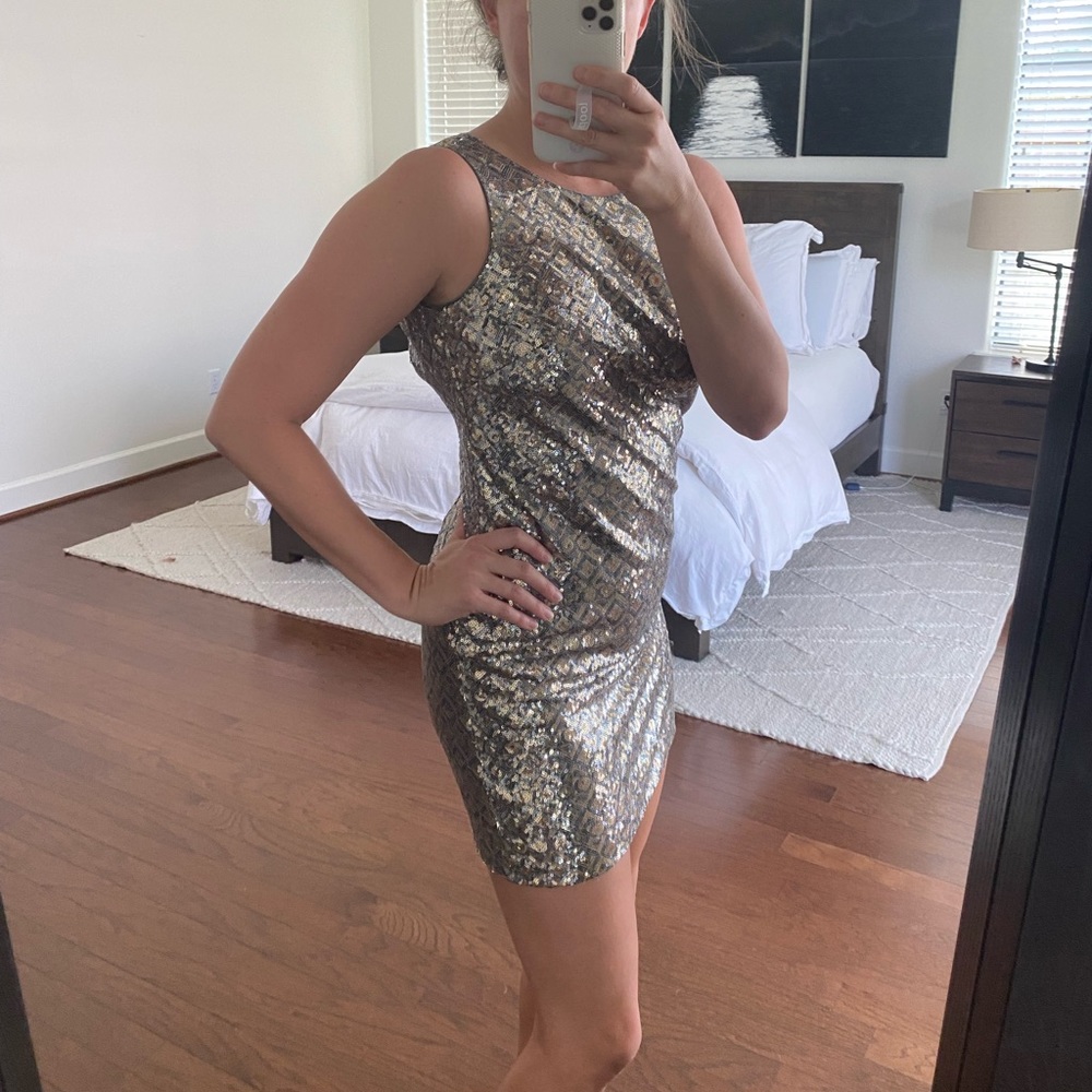 Silver Sequin Dress